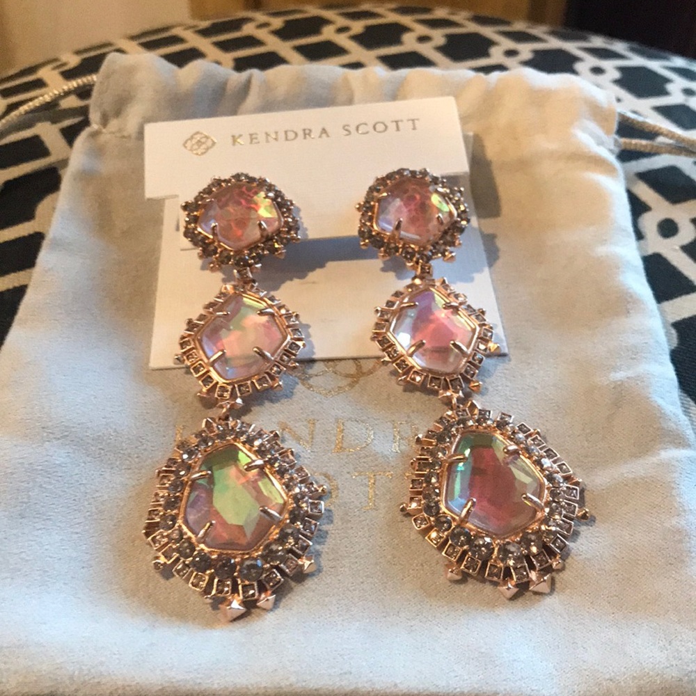 Kendra Scott Aria Chandelier Earrings Blush Gold